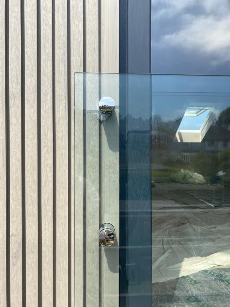 Load image into Gallery viewer, Slatted Misty Wood - Grey &amp; Brown Composite Cladding - Connector Piece - 2200 x 49.25 x 49.25 mm
