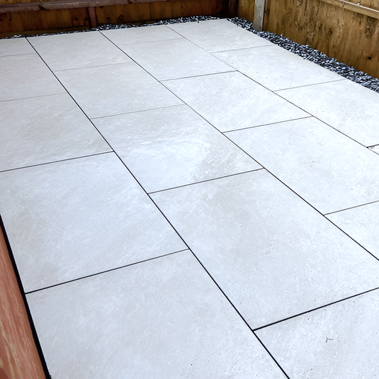 Quartz - White Porcelain Paving Tiles - 900 x 600 x 20mm
