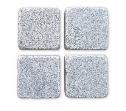 Light Grey Granite Block Paving - 140 x 140 x 50mm - Sawn, Tumbled & Honed