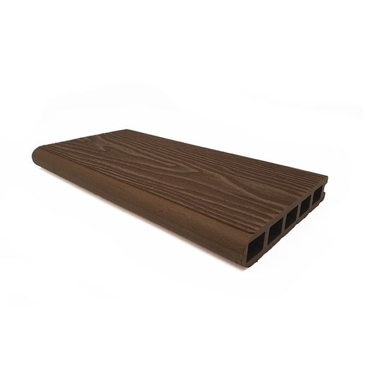 Soho Teak - Brown Composite Decking - Bullnose Decking Board - 3600 x 140 x 25 mm