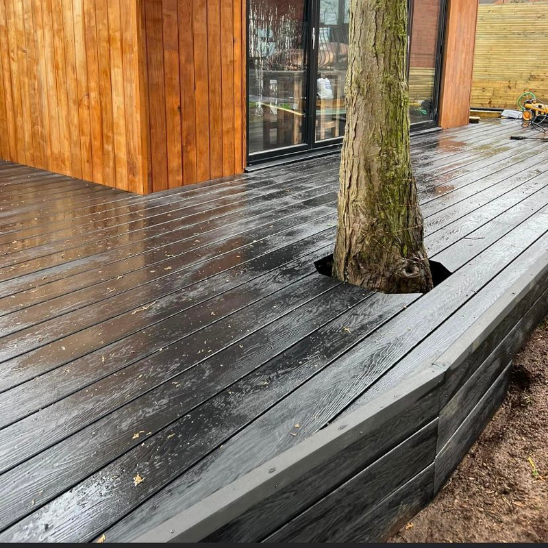 Load image into Gallery viewer, Soho Charcoal - Black Composite Decking - End Cap - 147 x 24 x 17 mm
