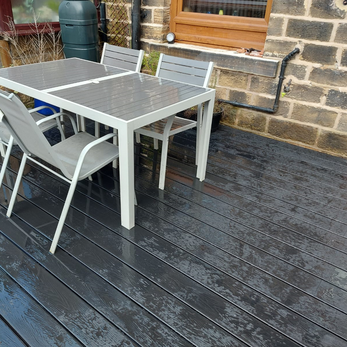 Soho Charcoal - Black Composite Decking - Bullnose Decking Board - 3600 x 140 x 25 mm