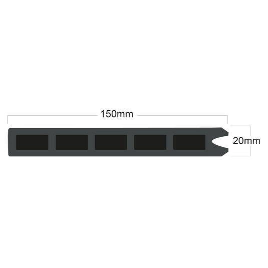 Slate - Black Premium Composite Fencing - Top Board - 1830 x 150 x 20mm
