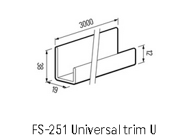 VOX Kerrafront Light - Brown PVC Cladding - Universal Trim - 3000 x 50 mm x 47mm