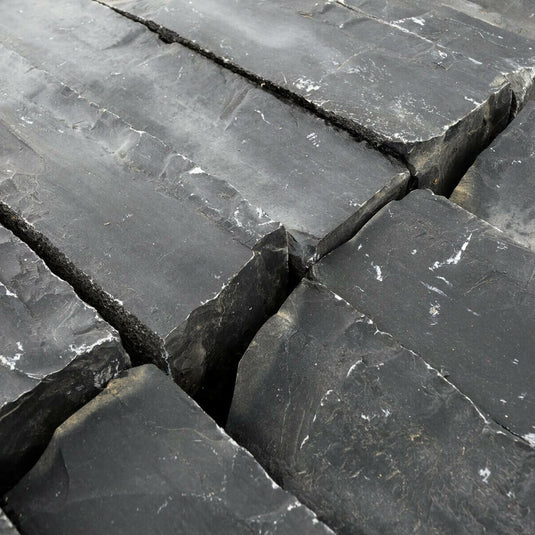 Kota Black Indian Limestone Walling - 225 x 100 x 70mm - Tumbled