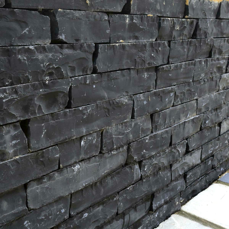 Load image into Gallery viewer, Kota Black Indian Limestone Walling - 225 x 100 x 70mm - Tumbled
