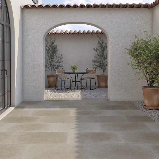 Arlington Taupe - Beige Porcelain Paving Tiles - 900 x 600 x 10mm