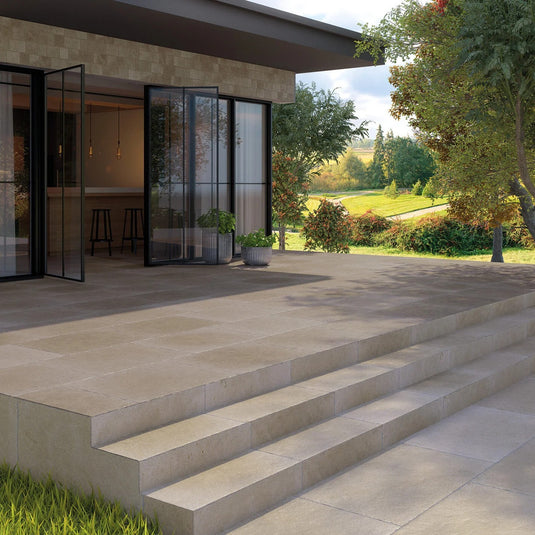 Arlington Taupe - Beige Porcelain Paving Tiles - 900 x 600 x 10mm