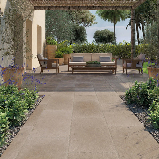Arlington Taupe - Beige Porcelain Paving Tiles - 900 x 600 x 10mm