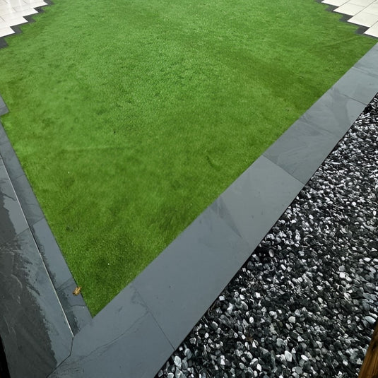 Brazilian - Black Slate Planks - 600 x 147 x 20mm - Sawn & Riven