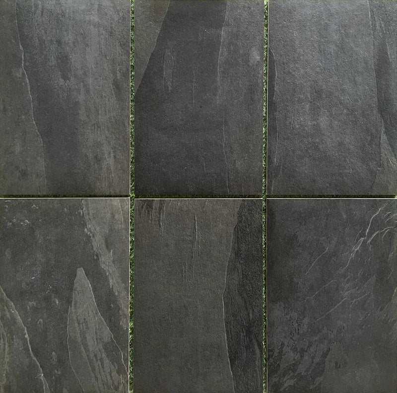 Load image into Gallery viewer, Slate Noir - Black Porcelain Paving Tiles - 900 x 600 x 20mm
