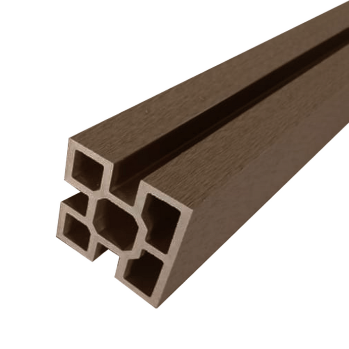 Oak - Brown Premium Composite Fencing - Post - 2400 x 100 x 100mm