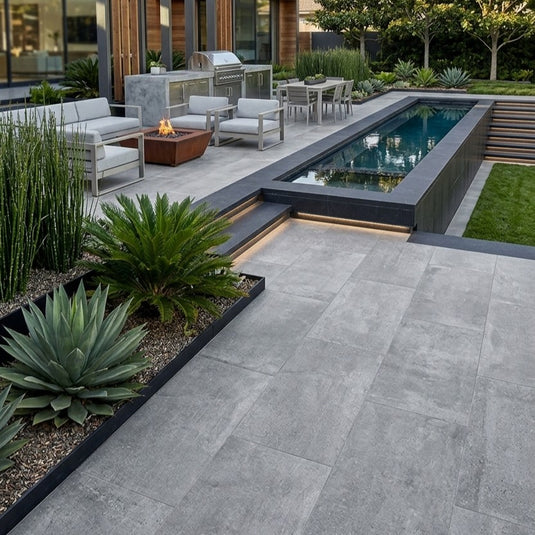 County Gris - Grey Porcelain Paving Tiles - 900 x 600 x 20mm