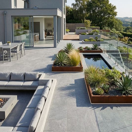 County Gris - Grey Porcelain Paving Tiles - 900 x 600 x 20mm