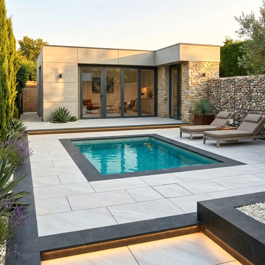 Cross Over - White Porcelain Paving Tiles - 900 x 600 x 20mm