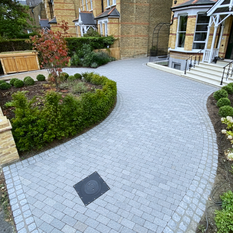 Load image into Gallery viewer, Dark Grey Granite Block Paving - 200 x 100 x 100mm - Sawn, Tumbled &amp; Honed
