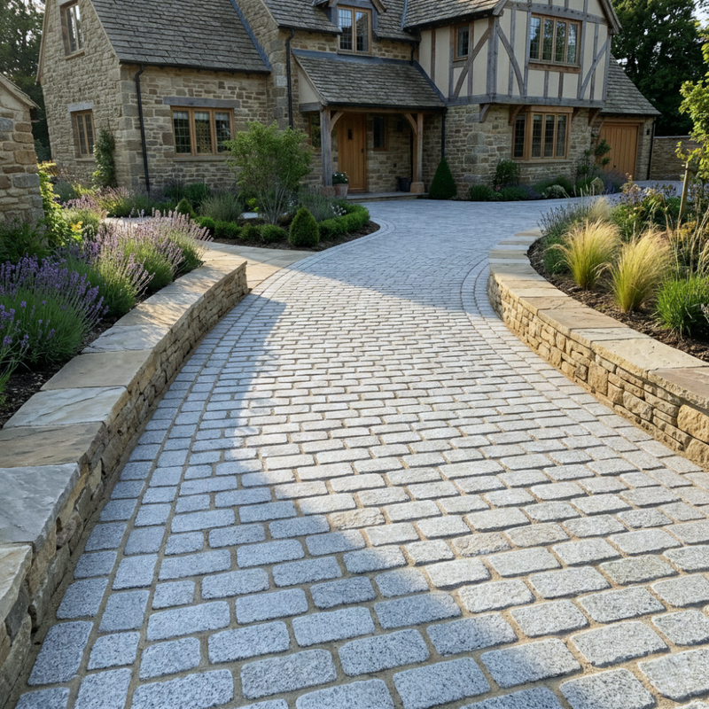Load image into Gallery viewer, Dark Grey Granite Block Paving - 200 x 100 x 100mm - Sawn, Tumbled &amp; Honed
