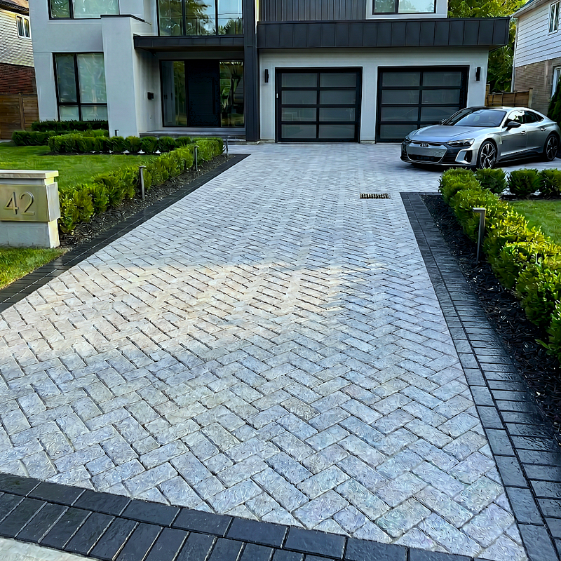 Load image into Gallery viewer, Dark Grey Granite Block Paving - 200 x 100 x 100mm - Sawn, Tumbled &amp; Honed
