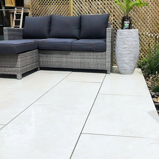Quartz - White Porcelain Paving Tiles - 900 x 600 x 20mm