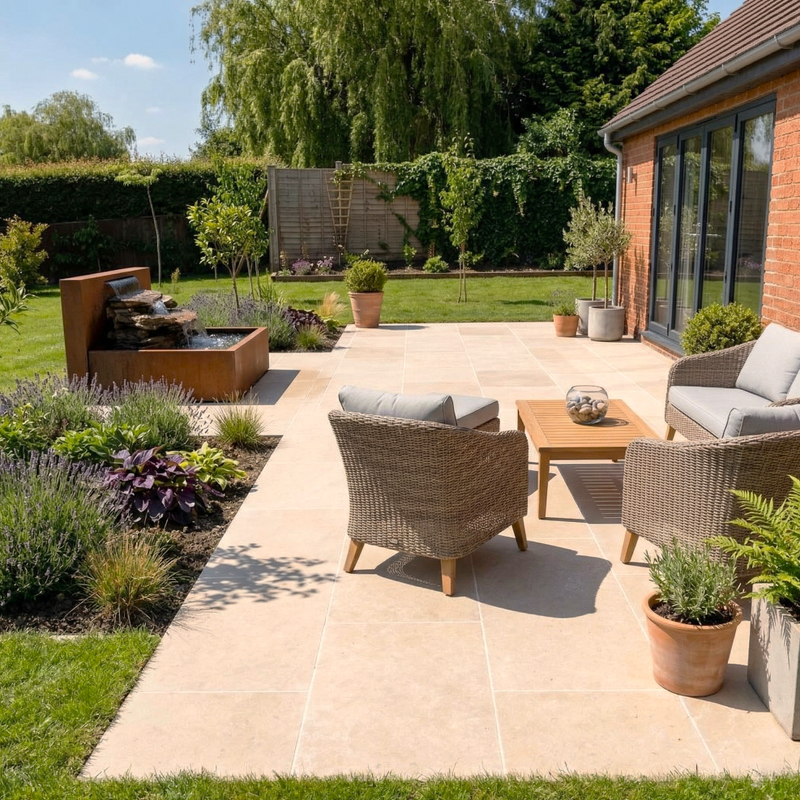 Load image into Gallery viewer, Dijon Limestone - Beige Porcelain Paving Tiles - 900 x 600 x 20mm
