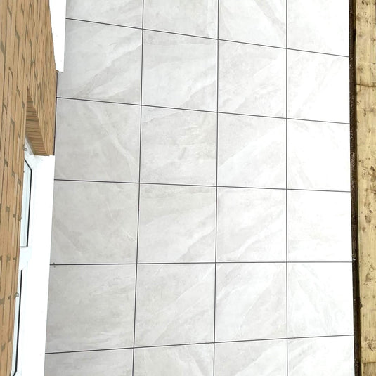 Etna - White Porcelain Paving Tiles - 600 x 600 x 20mm
