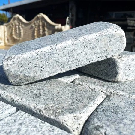 Light Grey Granite Block Paving - 200 x 100 x 50mm - Sawn, Tumbled & Honed