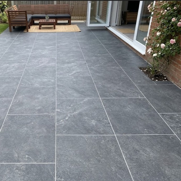 Load image into Gallery viewer, Himalayan - Black Porcelain Paving Tiles - 900 x 600 x 20mm
