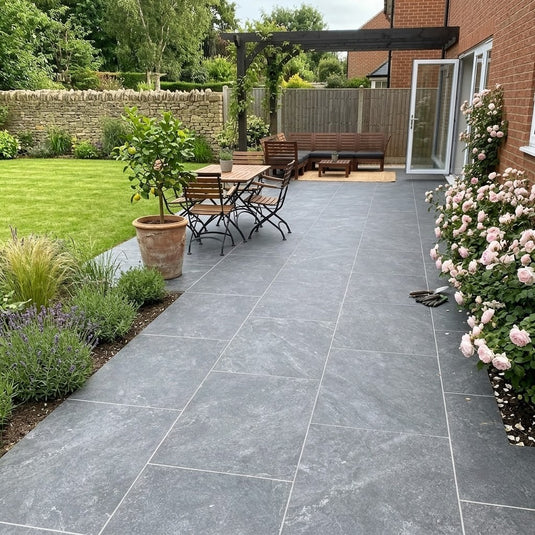 Himalayan - Black Porcelain Paving Tiles - 900 x 600 x 20mm