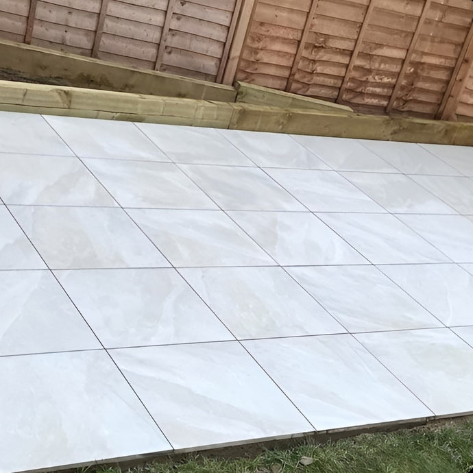Etna - White Porcelain Paving Tiles - 600 x 600 x 20mm