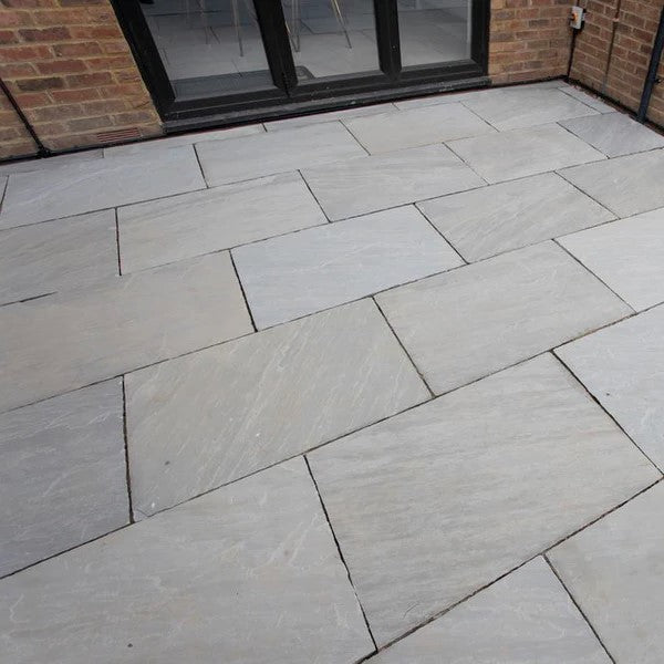 Load image into Gallery viewer, Kandala Grey Indian Sandstone Paving - 900 x 600 x 18mm - Hand Cut &amp; Riven
