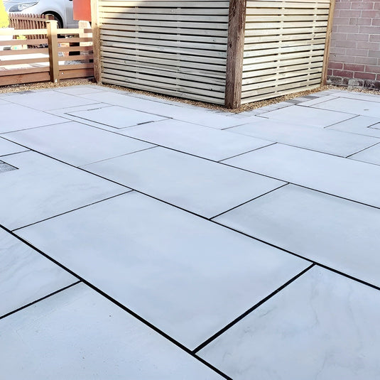 Kandala Grey Indian Sandstone Paving - 295 x 295 x 22mm - Sawn & Honed