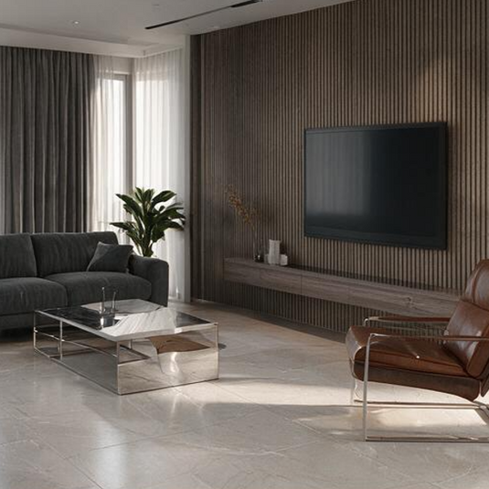 Lagom Sand - Beige Porcelain Paving Tiles - Semi-Polished Finish - 600 x 600 x 7mm