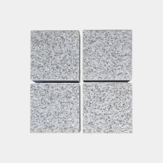Light Grey Granite Block Paving - 100 x 100 x 50mm - Sawn & Flamed