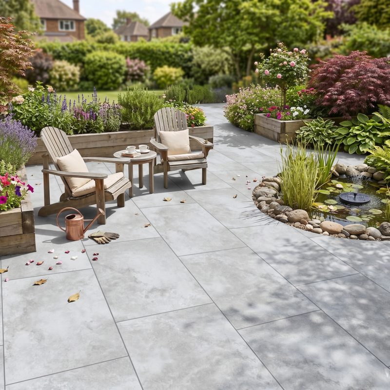 Load image into Gallery viewer, Limestone - Grey Porcelain Paving Tiles - 900 x 600 x 20mm
