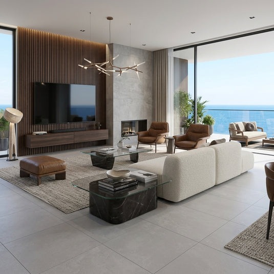 Luna Off - White Porcelain Paving Tiles - 600 x 600 x 7mm