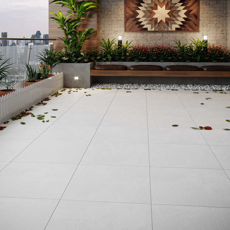 Load image into Gallery viewer, Luna Off - White Porcelain Paving Tiles - Matt Finish - 600 x 600 x 7mm
