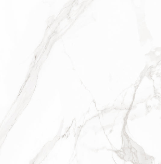 Marmi Statuario - White Porcelain Paving Tiles - Polished Finish - 600 x 600 x 7mm