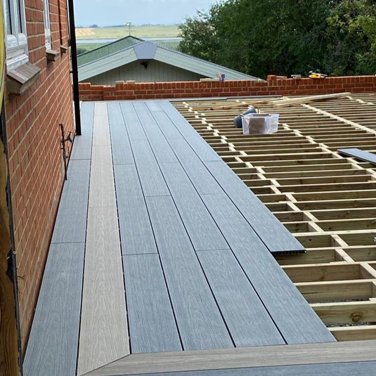 Mayfair Smokey - Grey Composite Decking - Capped Step Board - 3660 x 98 x 45 mm