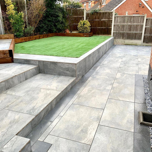 Mercury - Grey Porcelain Paving Tiles - 900 x 600 x 20mm