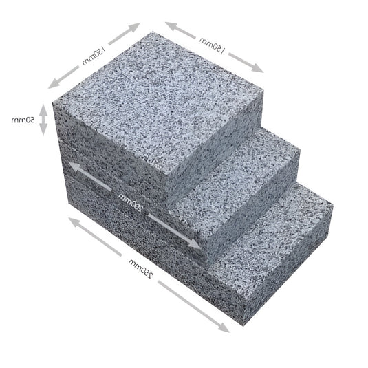 Dark Grey Granite Block Paving - 250 x 150 x 50mm - Sawn & Flamed