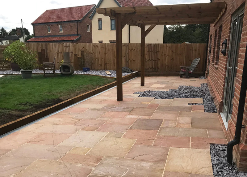 Load image into Gallery viewer, Modak Indian Sandstone Paving - 600 x 600 x 22mm - Tumbled &amp; Riven
