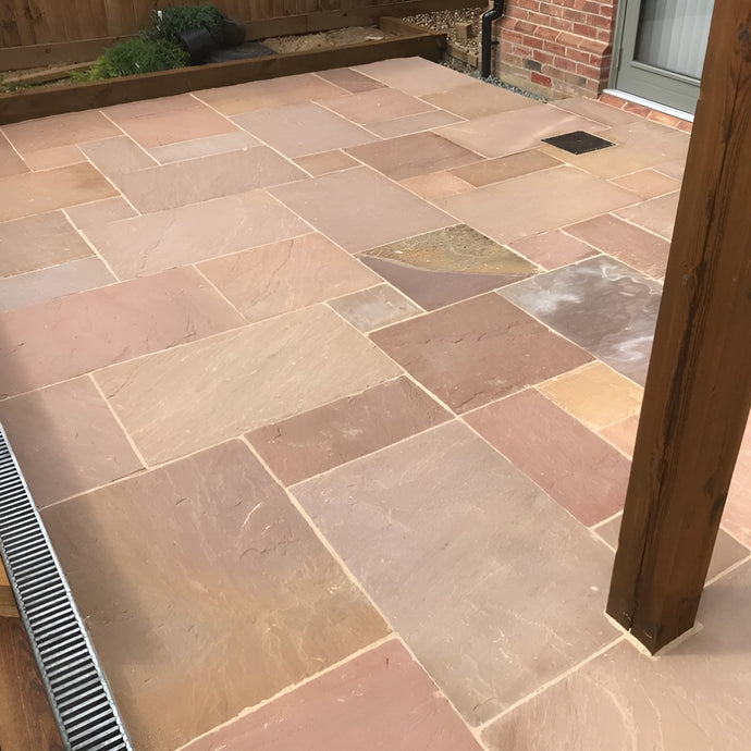 Modak Indian Sandstone Paving - 600 x 600 x 22mm - Hand Cut & Riven