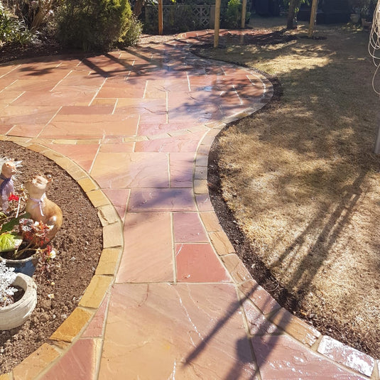 Modak Indian Sandstone Paving - 900 x 600 x 22mm - Hand Cut & Riven