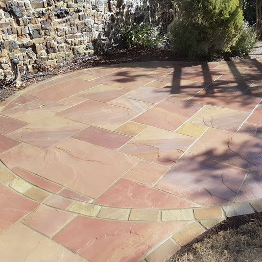 Modak Indian Sandstone Paving - 900 x 600 x 22mm - Hand Cut & Riven