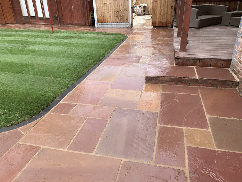 Load image into Gallery viewer, Modak Indian Sandstone Paving - 600 x 600 x 22mm - Hand Cut &amp; Riven
