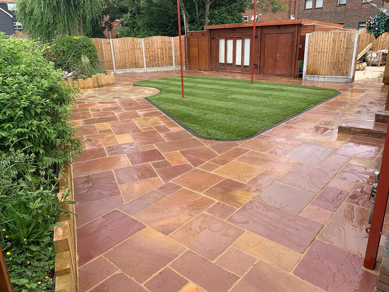 Load image into Gallery viewer, Modak Indian Sandstone Paving - 900 x 600 x 22mm - Hand Cut &amp; Riven

