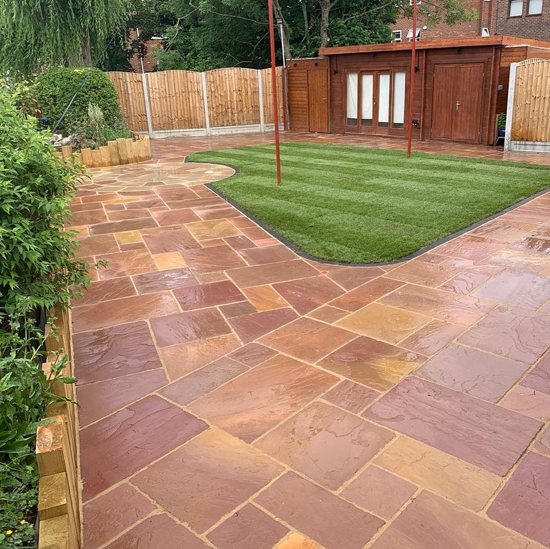 Load image into Gallery viewer, Modak Indian Sandstone Paving - 900 x 600 x 22mm - Hand Cut &amp; Riven
