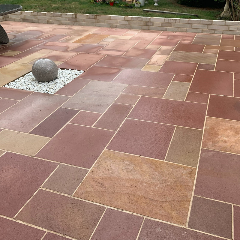 Modak Indian Sandstone Paving Patio Pack Mixed Sizes Sawn & Sand