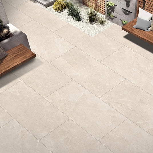Mona Cream - Beige Porcelain Paving Tiles - 1200 x 600 x 20mm