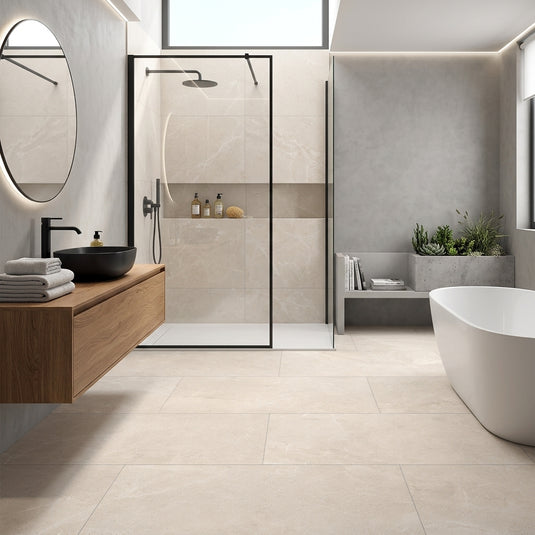 Mona Cream - Beige Porcelain Paving Tiles - 1200 x 600 x 10mm